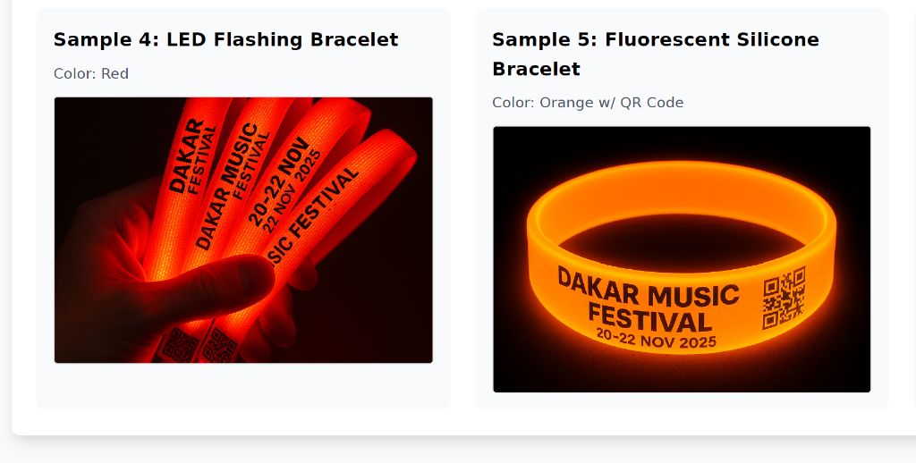 Sample 2: Fluorescent Silicone Bracelet Blue